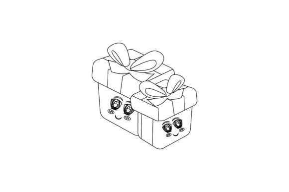 Christmas Decorative Cute Kawaii Outline: A Versatile Illustration for Holiday Marketing