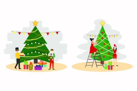 Christmas Decorative Holiday Vector Set: A Festive Graphic Asset for Local Business Branding