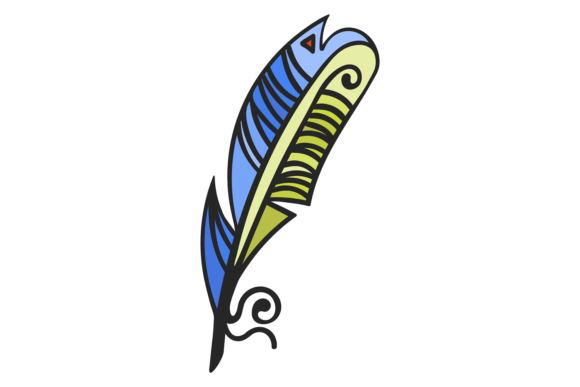 Color Fantasy Quill: A Vintage Graphic Asset for Handmade Creations