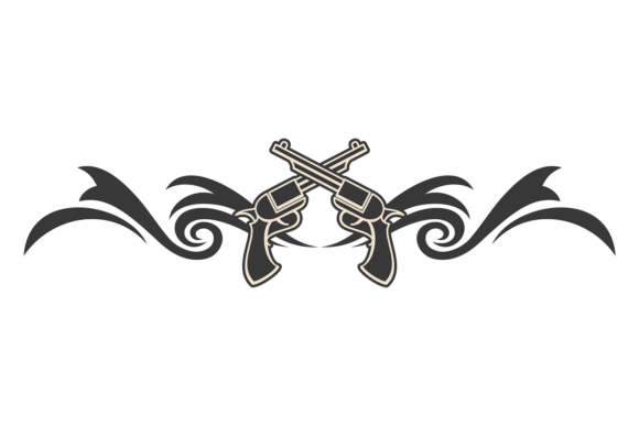 Crossed Guns Header: A Bold Graphic Design Asset for Modern Marketing