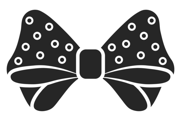 Decorative Bow. Black Present Icon. Gift