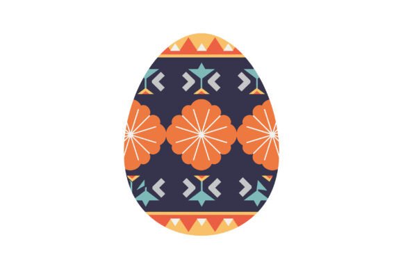 Decorative Easter Egg with Intricate Geo: A Festive Graphic Design Asset