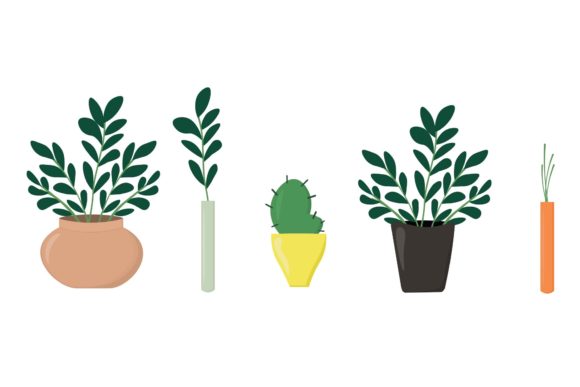 Decorative Plant Illustration Vector Set