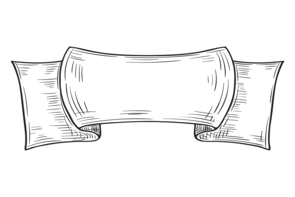 Decorative Vintage Label: Hand Drawn Rib