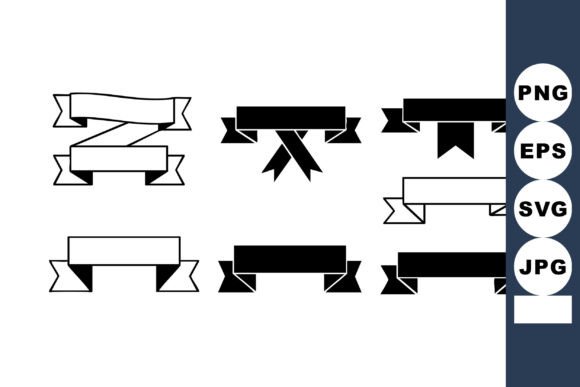Decorative Vintage Ribbon Banners Set Ve: A Classic Graphic Design Asset for Crafters