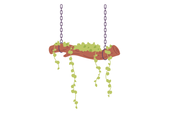 Decorative Wooden Log with Vines: A Versatile Graphic for Commercial Use