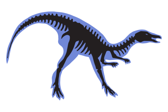Dinosaur Skeleton in Decorative Style: A Graphic for Creative Crafters