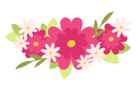 Floral Decorative Element Pink Flowers: A Must-Have Graphic for Handmade Creations