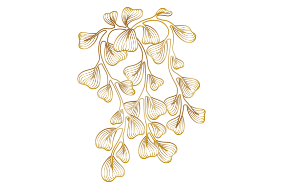 Golden Line Botany Illustration: A Versatile Graphic for Editorial and Web Design
