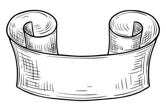 Hand Drawn Ribbon Scroll: A Decorative Banner for Creative Design Projects