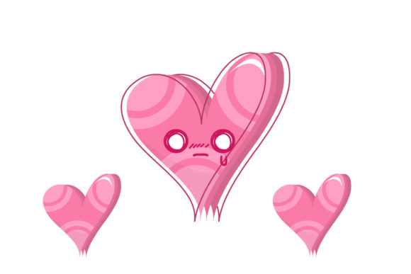 Kawaii Heart Decorative Element Design: A Versatile Graphic for Modern Branding