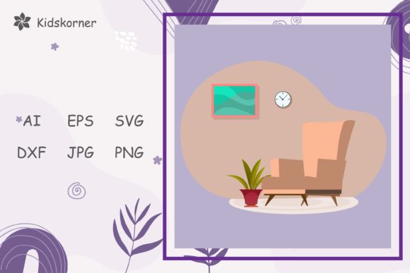 Living Room Elegant Decorative Style: A Premium Graphic Design Asset for Crafters