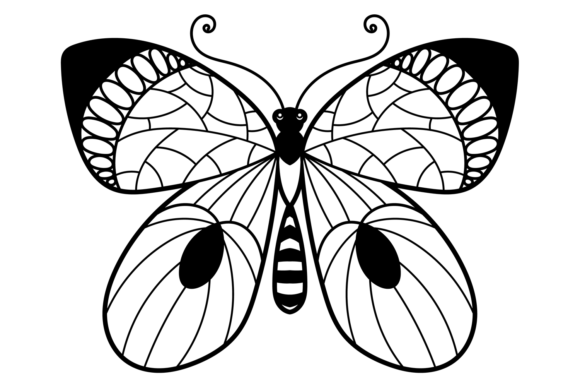 Ornate Butterfly with Decorative Pattern: Graphics & Illustrations for Creative Projects