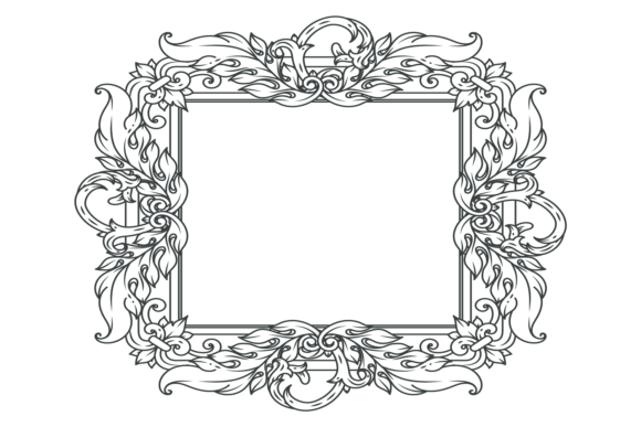 Ornate Vintage Frame: A Baroque Graphic for Themed Design Projects