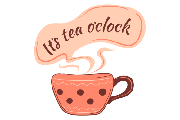 Tea Time Kitchen Banner. Decorative Cozy Graphics