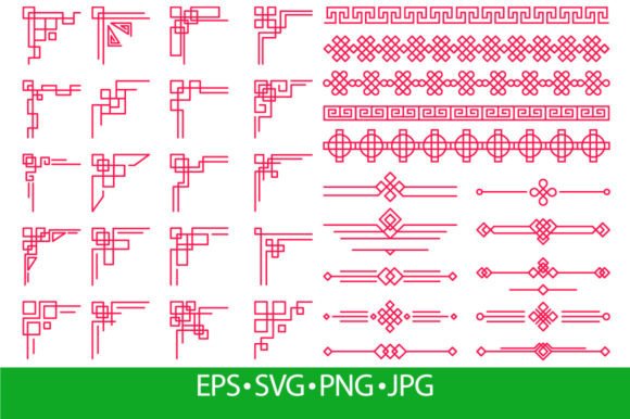 Traditional Chinese Oriental Decorative Graphics for Branding & Packaging