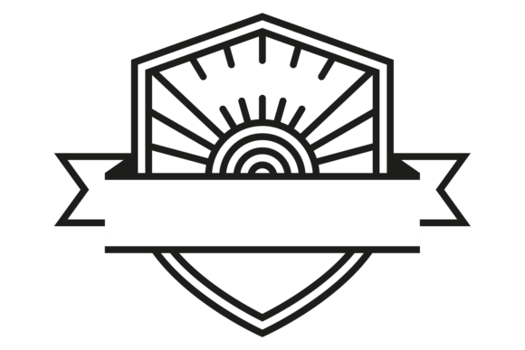 Vintage Badge in Decorative Shield Shape