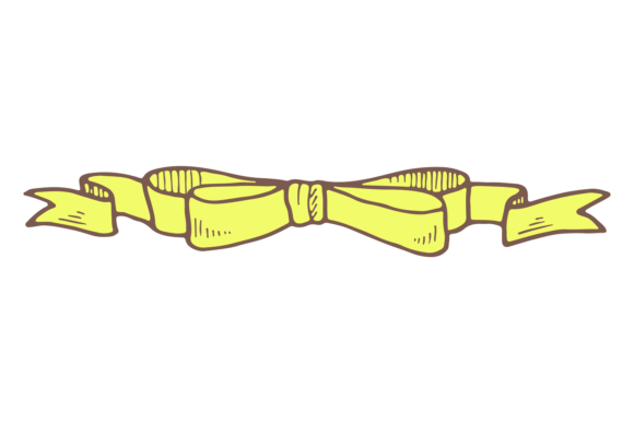 Yellow Ribbon Bow Illustration for Graphics and Digital Products